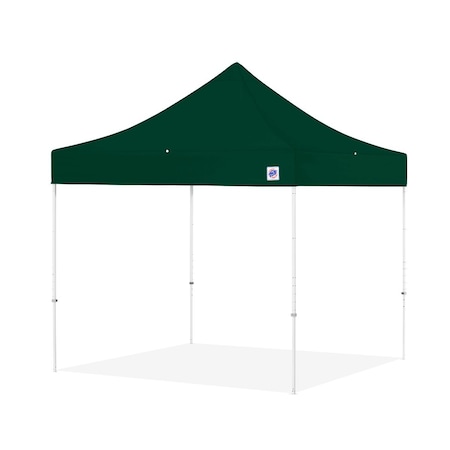 E-Z Up TAA Compliant Eclipse Shelter, 8' W x 8' L, White Steel Frame, Forest Green Top EC3STL08KFWHTFG
